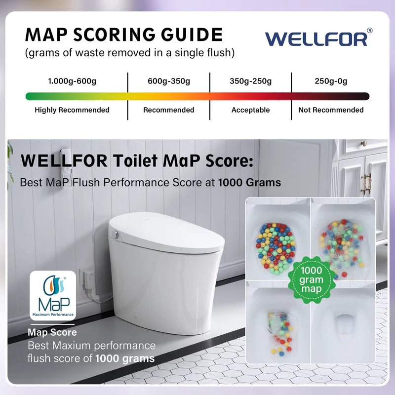 Elongated Smart Bidet Toilet in White with Built - in Tank, Foot Sensor Function, Auto Flush,12 - in Rough - In 1.6 GPF - Bidet Smart Store