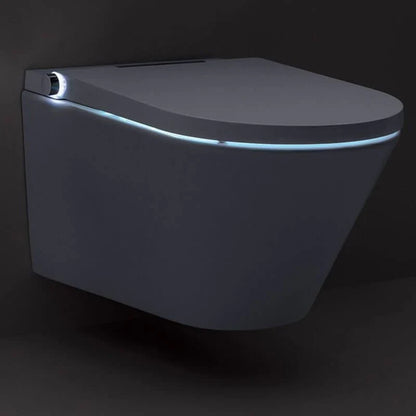 Modern wall hung bidet toilet with adjustable water pressure and drying features