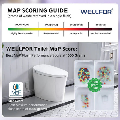 Elongated Smart Bidet Toilet in White with Built - in Tank, Foot Sensor Function, Auto Flush,12 - in Rough - In 1.6 GPF - Bidet Smart Store