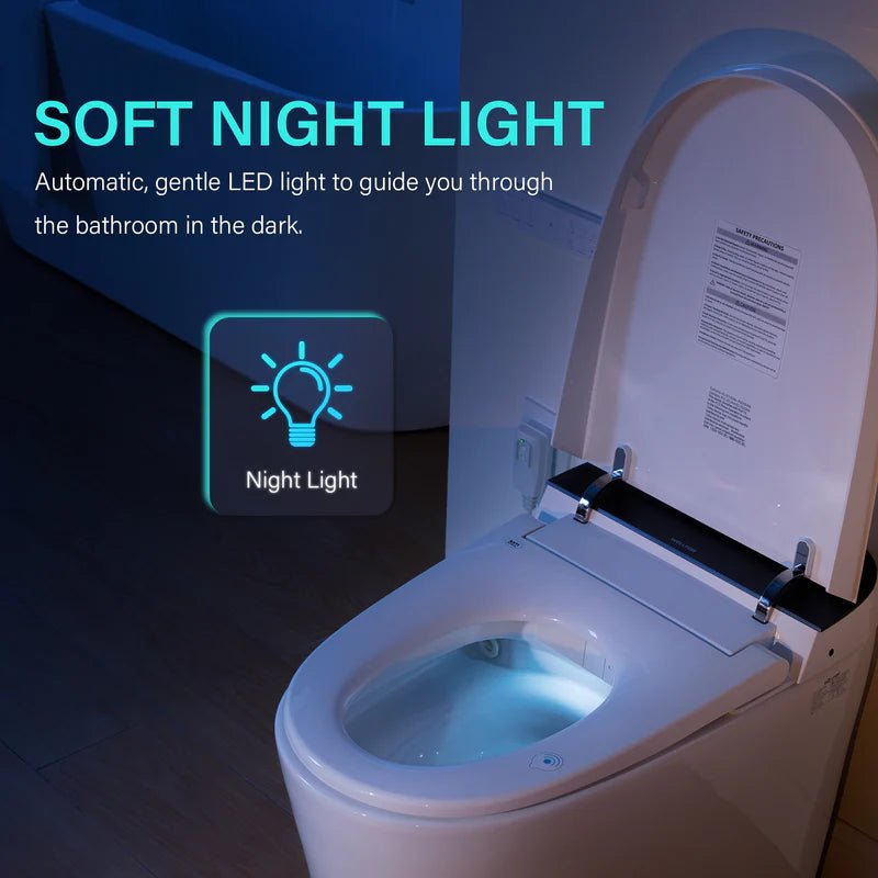 Elongated Smart Bidet Toilet in White with Built - in Tank, Foot Sensor Function, Auto Flush,LED Display, 12 - in Rough - In 1.6 GPF - Bidet Smart Store