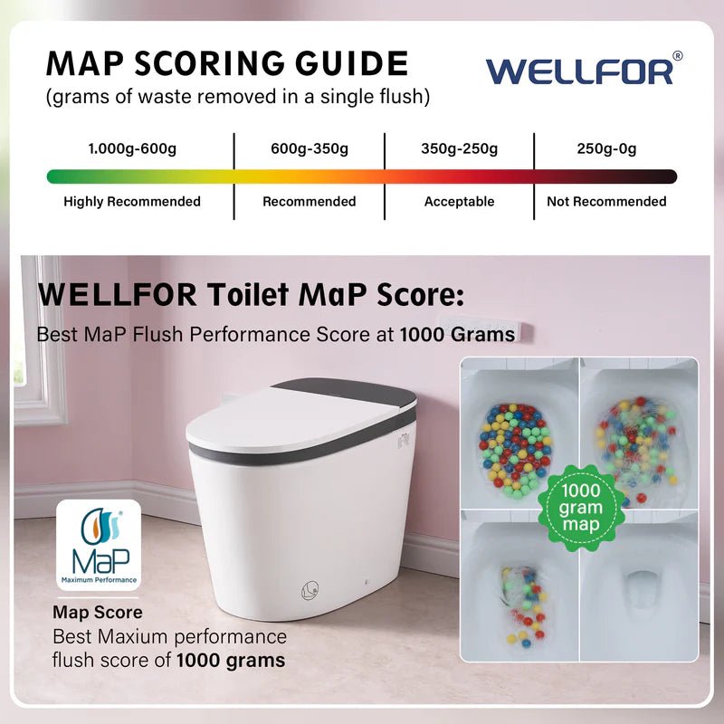 Elongated Smart Bidet Toilet in White with Built - in Tank, Foot Sensor Function, Auto Flush,LED Display, 12 - in Rough - In 1.6 GPF - Bidet Smart Store