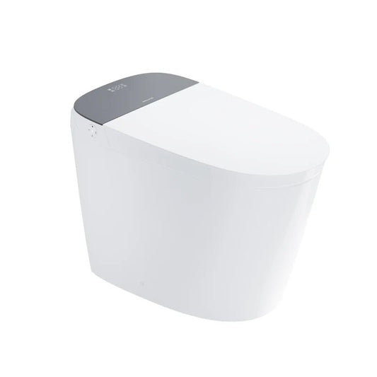 Elongated Smart Bidet Toilet in White with Built - in Tank, Foot Sensor Function, Auto Flush,LED Display, 12 - in Rough - In 1.6 GPF - Bidet Smart Store