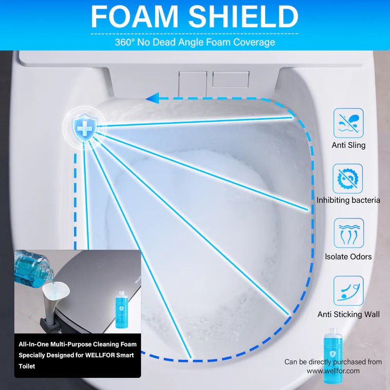 Elongated Smart Bidet Toilet in White with Built - in Tank, Foot Sensor Function, Auto Flush,LED Display, 12 - in Rough - In 1.6 GPF - Bidet Smart Store