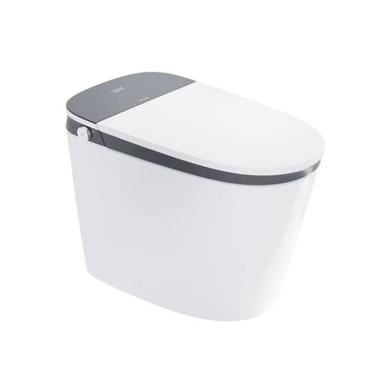 Elongated Smart Bidet Toilet in White with Built - in Tank, Foot Sensor Function, Auto Flush,LED Display, 12 - in Rough - In 1.6 GPF - Bidet Smart Store