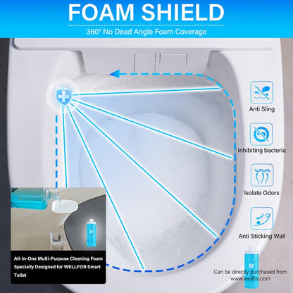Elongated Smart Bidet Toilet in White with Built - in Tank, Foot Sensor Function, Auto Flush,LED Display, 12 - in Rough - In 1.6 GPF - Bidet Smart Store