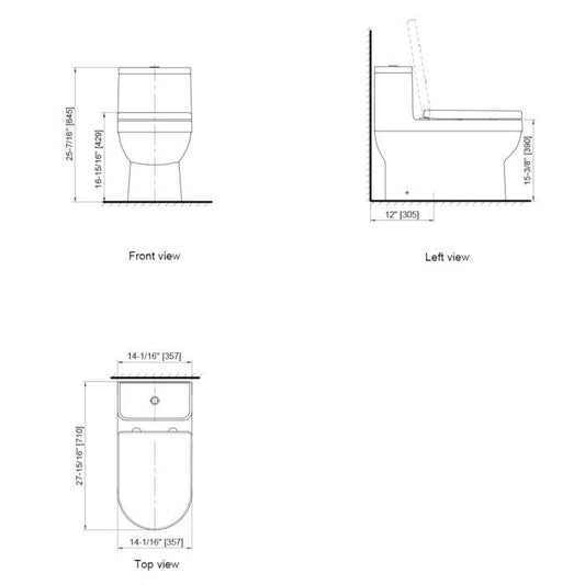 Contemporary one-piece toilet with easy-clean antimicrobial glaze finish